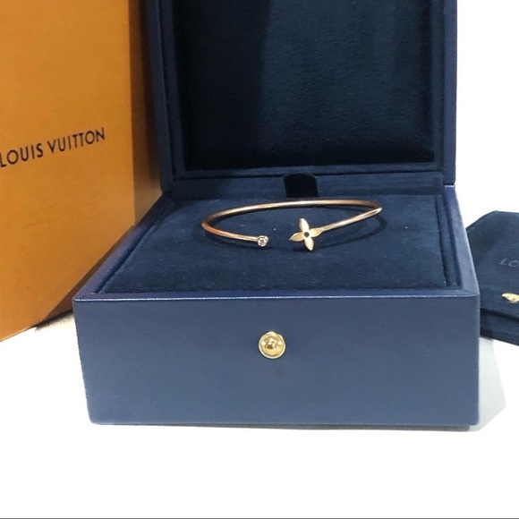 Louis Vuitton 18k Pink Rose Gold and Diamond Idylle Blossom Twist Bracelet Cuff - Picture 5 of 12